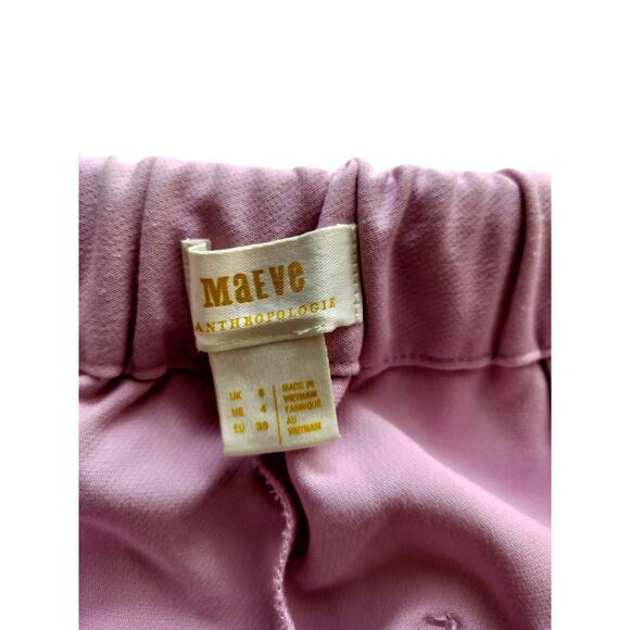 Anthropologie Maeve Women's Pink Lilac Straight Leg Seamed Trousers Pants Size 4 - Picture 12 of 13